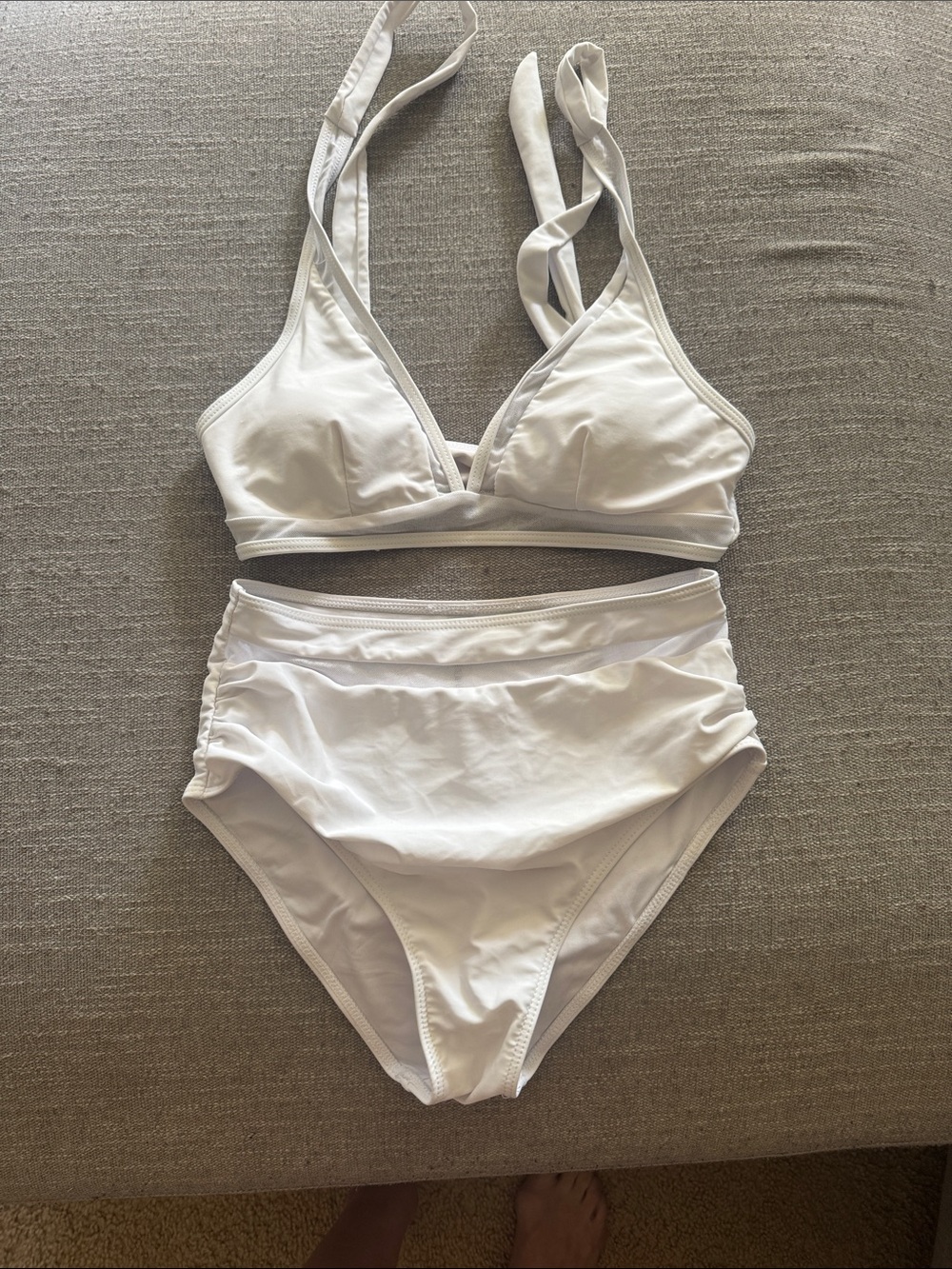 NWOT White Two-Piece High-Waist Bikini Set